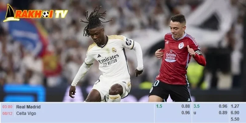 Tỷ lệ kèo chi tiết của cho nhận định Real Madrid vs Celta Vigo